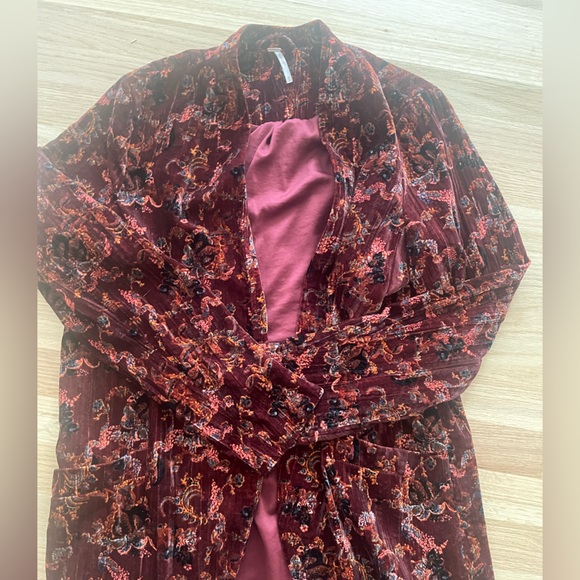 Free People Burgundy Velvet Jacket - Picture 6 of 10